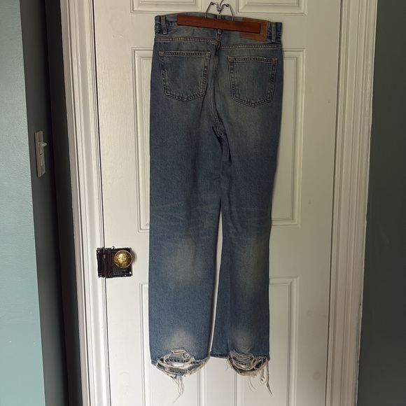 ZARA Distressed Wide Leg Jeans - Picture 2 of 2